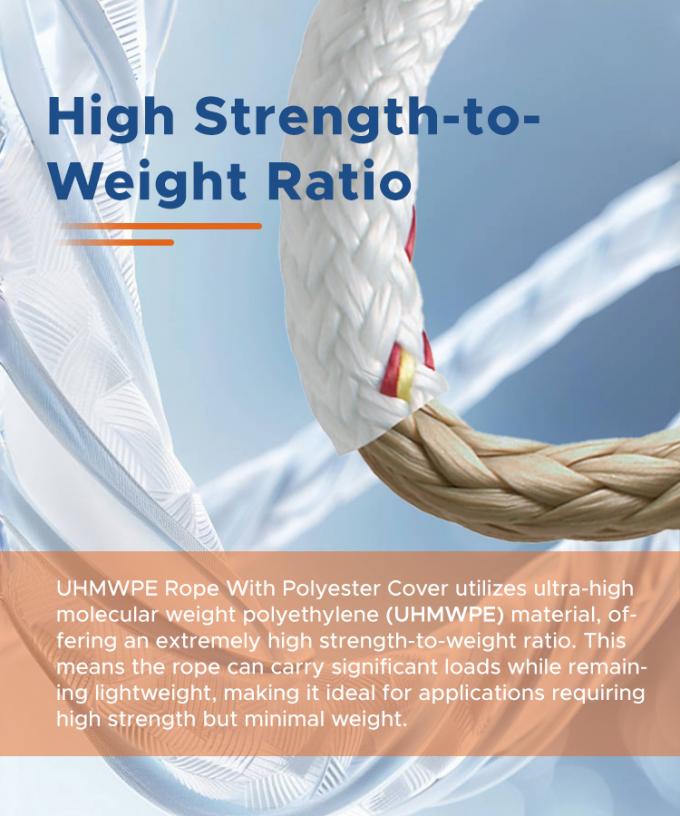 Υψηλής αντοχής διπλό πλεγμένο σακάκι από πολυεστέρα με σχοινί έλξης Uhmwpe Marine 1