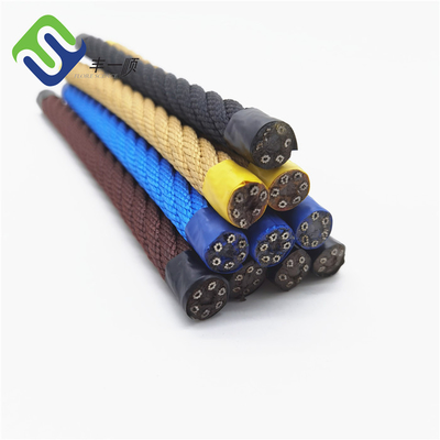 16mm 6 ίνες στροφή Polyester συνδυασμό σχοινί για παιδικό χώρο αναρρίχησης δίχτυ
