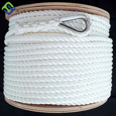 12mmx220m 3 νήματα νάιλον σχοινί Polyamide σχοινί για γιοτ