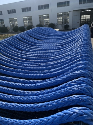 Υψηλής αντοχής 12 ράβδους πλεγμένο UHMWPE Σύνθετο σύρμα ινών σχοινί 48mm διάμετρος Για ναυτικό πλοίο ρυμούλκηση αγκυροβόλησης ατσάλινη τσάντα χίντζελ