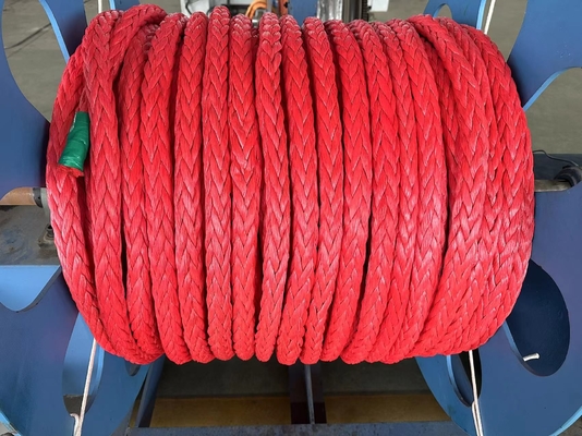 Υψηλής αντοχής 12 ράβδους πλεγμένο UHMWPE Σύνθετο σύρμα ινών σχοινί 48mm διάμετρος Για ναυτικό πλοίο ρυμούλκηση αγκυροβόλησης ατσάλινη τσάντα χίντζελ
