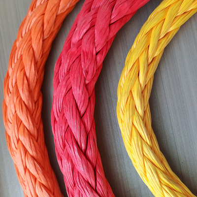Επικίνδυνα 44mm 96mm 100% 12 Strand Uhmwpe Συνθετικές ίνες Marine ρυμουλκούμενο σχοινί