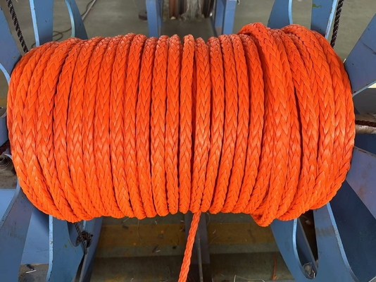 100% σχοινί Uhmwpe 12mm 12 νήματα πλεγμένο υψηλής αντοχής πλεγμένο σχοινί κουμπί ρυμουλκούμενο σχοινί