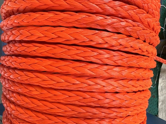 100% σχοινί Uhmwpe 12mm 12 νήματα πλεγμένο υψηλής αντοχής πλεγμένο σχοινί κουμπί ρυμουλκούμενο σχοινί