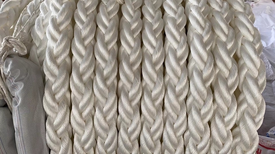 Durable 8 Strand Polyester Mooring Rope 36mm-96mm 220 Coil for Vessel Towing