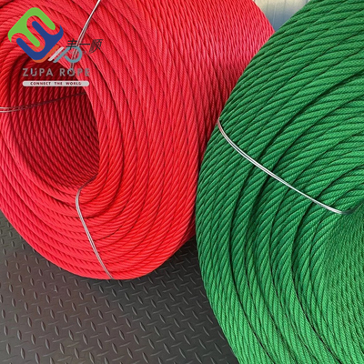 6 νήμα 16mm σχοινί καλωδίων παιδικών χαρών συνδυασμού πολυεστέρα πυρήνων χάλυβα
