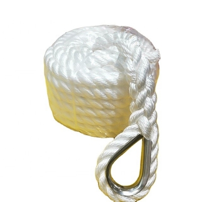 20mm/24mm 220m 3 νήματα νάιλον στρεβλωμένο σκοινί με λευκό χρώμα