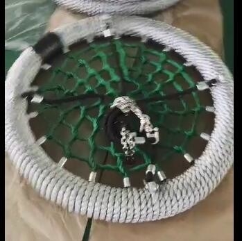 Γκρίζο πράσινο μικτό χρώμα 100cm διάμετρος 12cm δαχτυλίδι παιδική χαρά Δίκτυο κούνια με υψηλή χωρητικότητα φόρτωσης